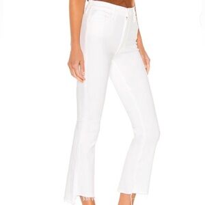 MOTHER The insider Crop Step Fray in Glass Slipper Wash jeans white